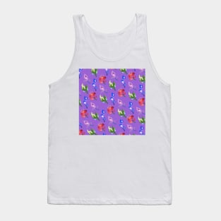 Inazuma Flowers Print (Purple) Tank Top